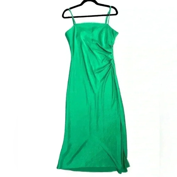 HOUSE OF HARLOW 1960 Square Neckline Long Green Dress Size L - Picture 2 of 6